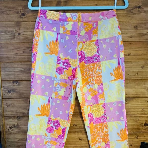 Glow in the Dark Patchwork crop pants - RARE! EUC - size 2 - Picture 2 of 3